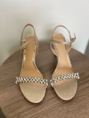 Women’s Gold Jewel Badgley Mischka Ankle-Strap Sandals